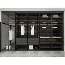 MDF Sliding Door Glass Bedroom Walk In Wardrobe